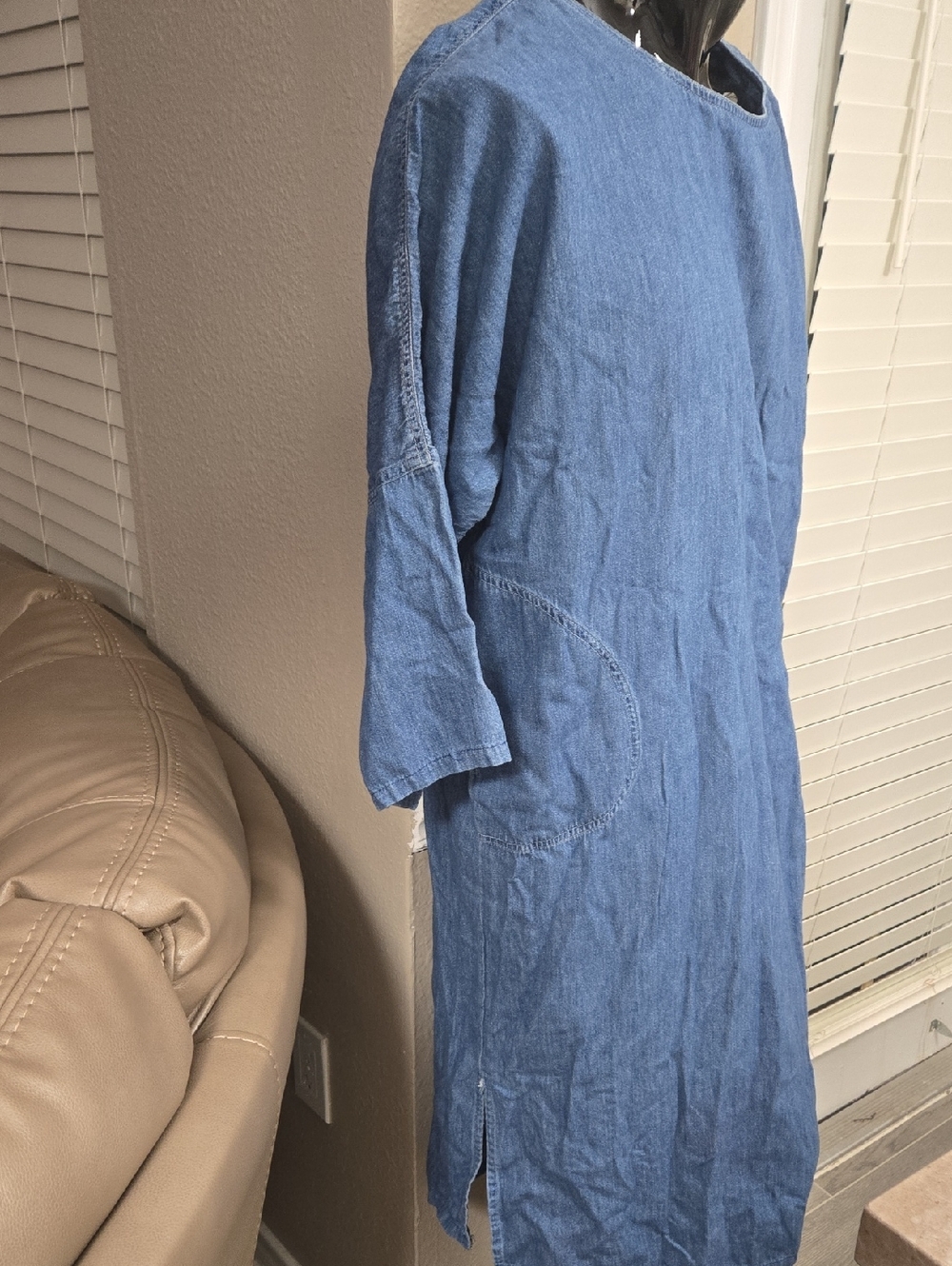 J. Peterman Blue Denim Midi Dress